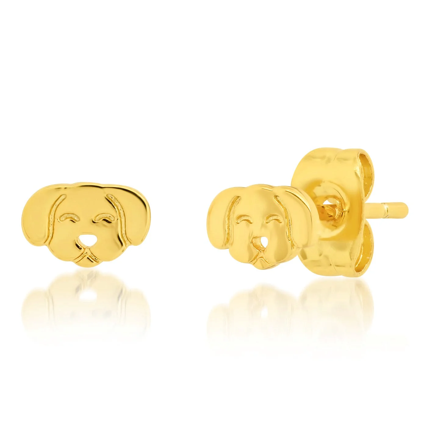 Whimsical Gold Dog Studs